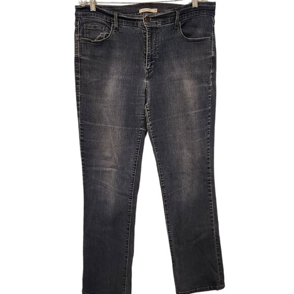 Levi's 505 Straight Leg Jeans Blue Regular Fit Premium‎ Denim Womens 16M - Picture 1 of 16
